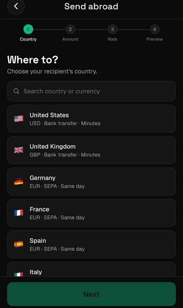 GLOBiN Pay — Send Abroad