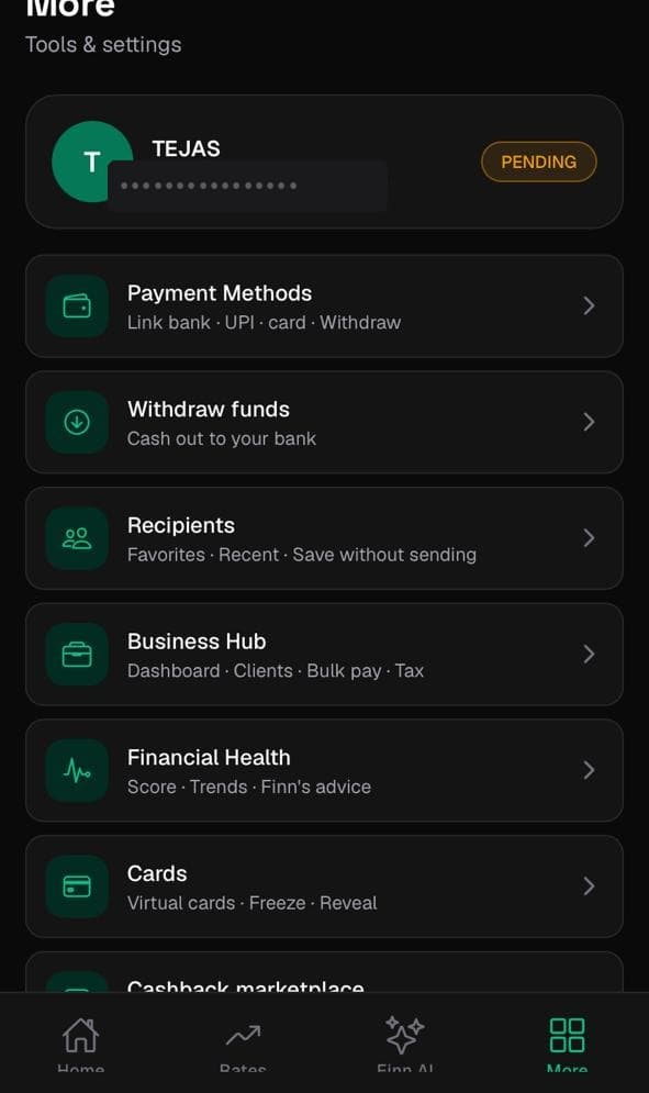 GLOBiN Pay — Settings